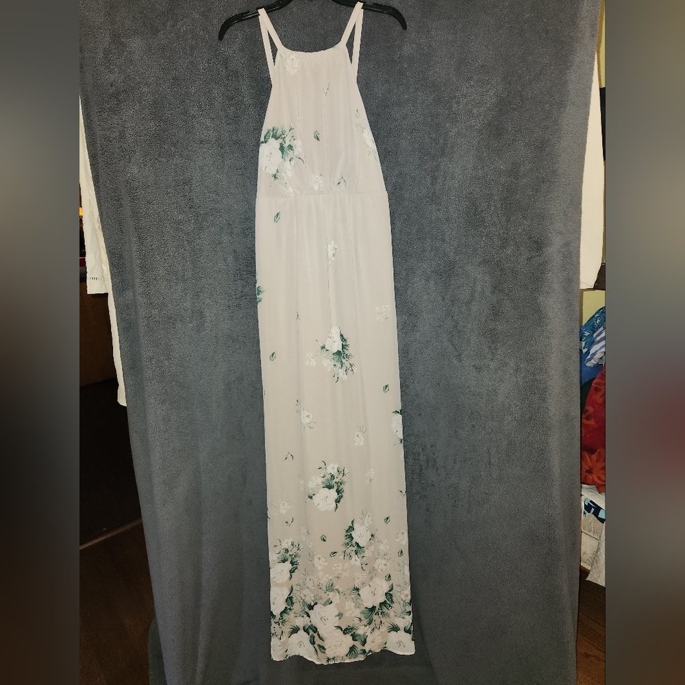 Show Me Your MuMu Cream Floral Print Sleeveless Maxi Dress size Small - Picture 4 of 8